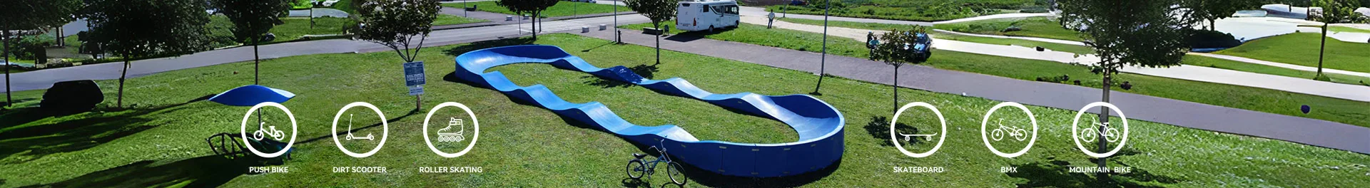 Modular pump track installation at a community facility